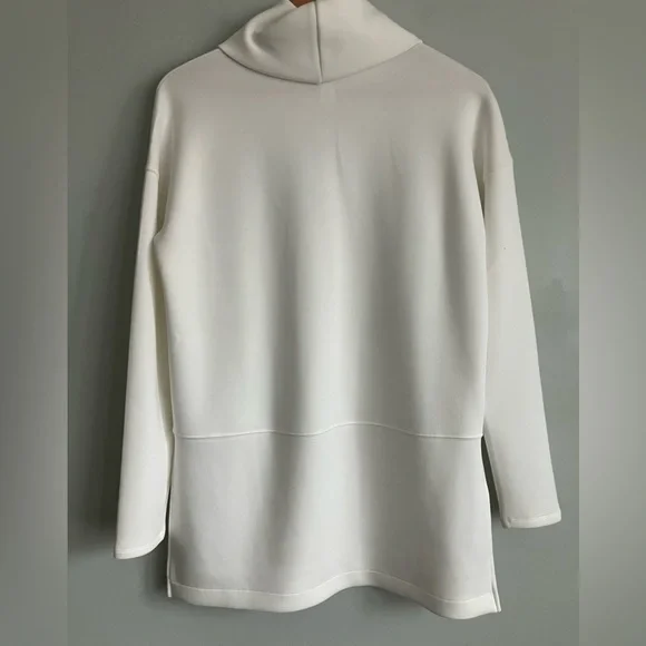 SPANX Off White Air Essentials Soft Tunic Turtleneck Elevated Sweatshirt Size XS - Picture 6 of 10